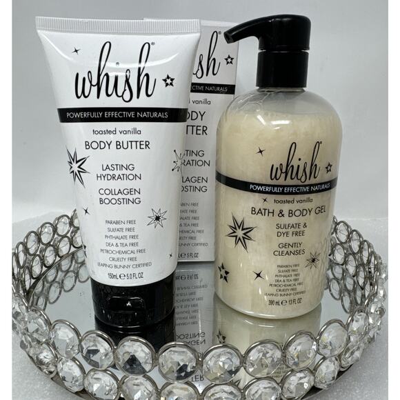 whish Other - Whish Toasted Vanilla Body Butter 5 Oz & Bath & Body Gel 13 Oz Bundle-HTF